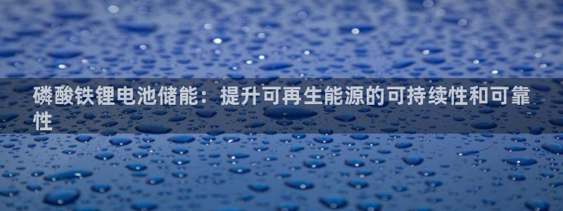 尊龙官网注册：磷酸铁锂电池储能：提升可再生能源的可持续性和可靠
性